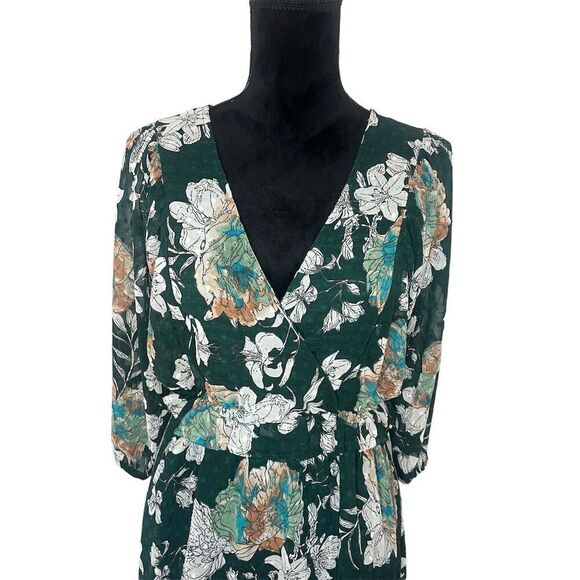 NWT RIVER ISLAND GREEN FLORAL BOHO INSPIRED STUNNING DRESS WOMENS SIZE 12 - Picture 6 of 7